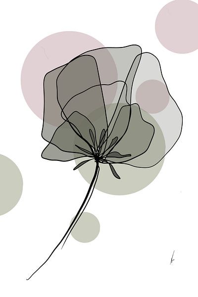 Tenderness - digital onelinedrawing van AnkieArt
