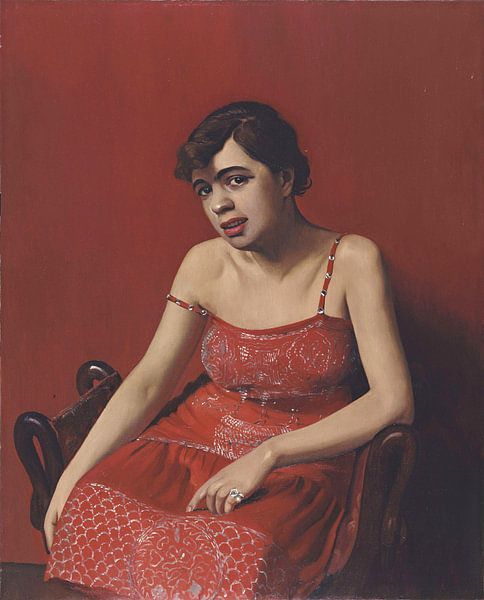 Rumänische Frau im roten Kleid, Félix Vallotton von Meisterhafte Meister