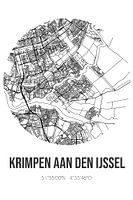 Krimpen aan den IJssel (Zuid-Holland) | Landkaart | Zwart-wit