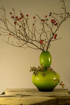 Branch with red berries. by Alie Ekkelenkamp