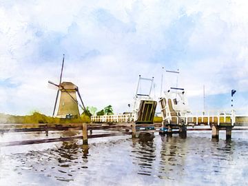 Moulins historiques de Kinderdijk, Hollande-Méridionale, Pays-Bas. sur Danny de Klerk