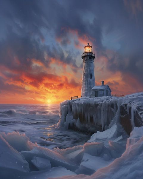 Sonnenuntergang im Winter von fernlichtsicht
