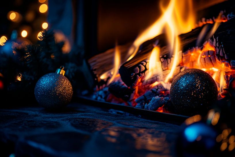 Christmas open fire by Poster Art Shop