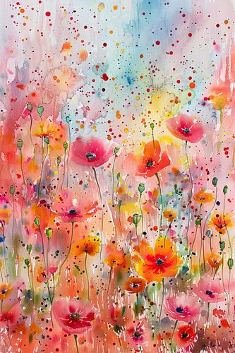 Field of flowers Impressionism by Wonderful Art