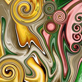 Abstrakte Kunst - Fluid Painting Deformation von Patricia Piotrak