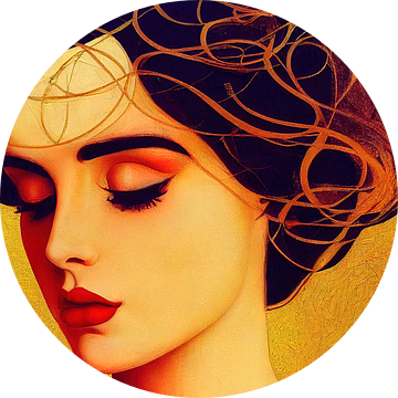 Een elegante Vrouw in de stijl van Gustav Klimt van Whale & Sons