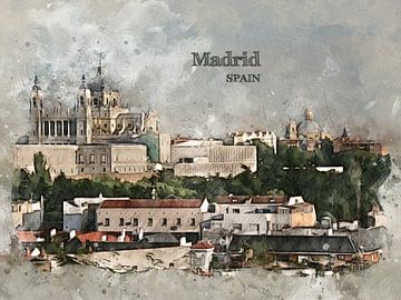 Madrid van Printed Artings