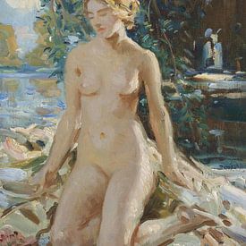 Naked Bathing Girl van Antonije Lazovic