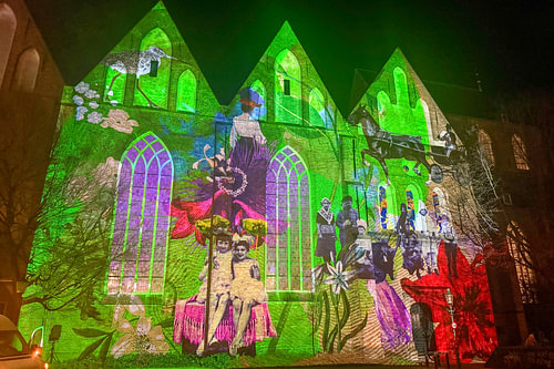 Lichtkunstwerk Martinikerk in Groningen