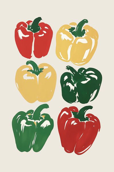 Colorful Bell Peppers Art by Melloi Art Prints