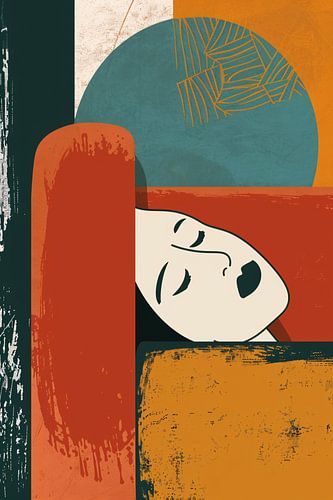 Abstract portret met geometrische vormen