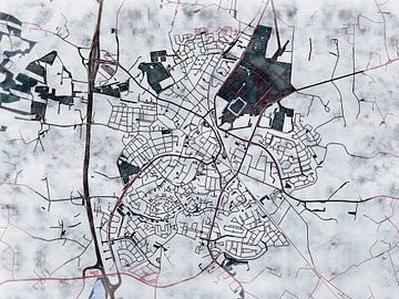 Kaart van Barneveld in de stijl 'White Winter' van Maporia
