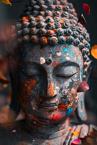 Farben der Erleuchtung - Buddha-Statue von Poster Art Shop