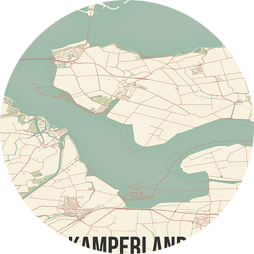 Vintage landkaart van Kamperland (Zeeland) van MijnStadsPoster