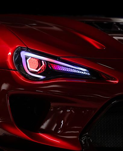 Kleurrijke koplamp Toyota GT86