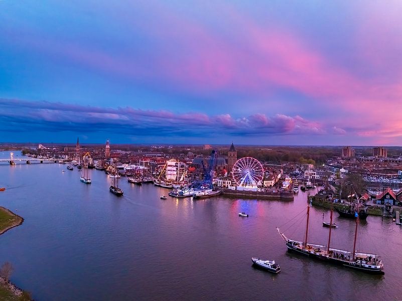 Sail Kampen aerial panoramic view during sunset by Sjoerd van der Wal Photography