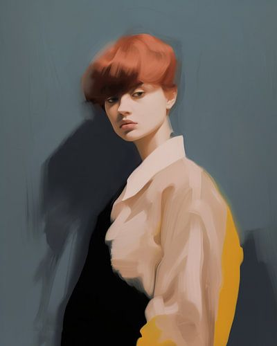 Modern portret in pastelkleuren