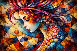 Woman, Picasso-style by Linda de Klein