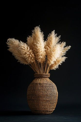 Pampasgras in rotan vaas