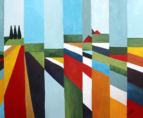 Abstract Dutch bulb field