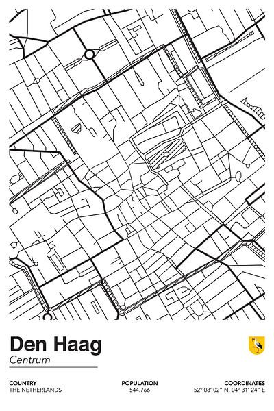 City map The Hague by Walljar