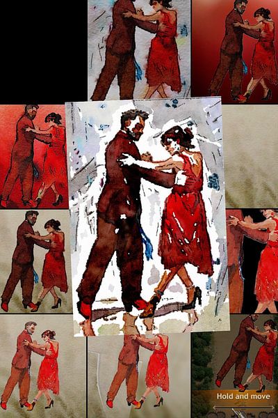 . Tango.Halten und bewegen. Collage. von Marianna Pobedimova
