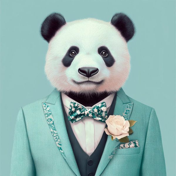 Chic panda in a suit by Poster Art Shop