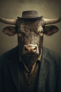 Stier in Kleidung
