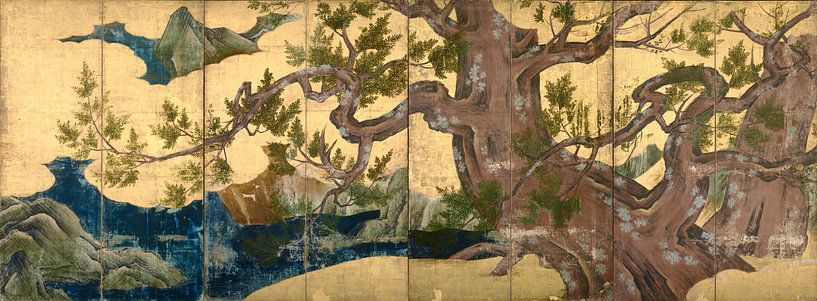 Cypress Trees, Kano Eitoku by Masterful Masters