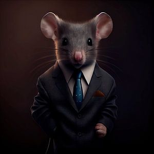 Stattliches Porträt einer Maus in einem schicken Anzug