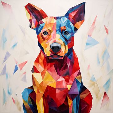 Hund Origami abstrakt von TheXclusive Art