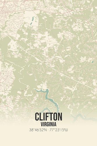 Alte Karte von Clifton (Virginia), USA.