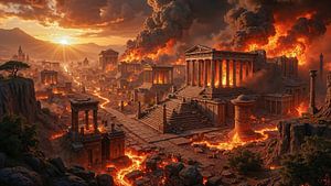 Fantasy Wall Art: LOST PLACES - Burning Ruins of the Apocalypse
