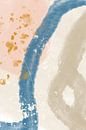 Festa otto. Modern abstract in roze, beige, wit, blauw en goud van Dina Dankers thumbnail