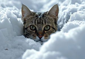 Katze im Schnee