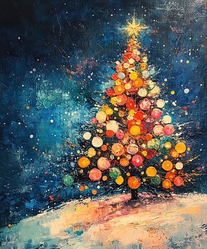 Coloured Christmas tree by Abstract Painting