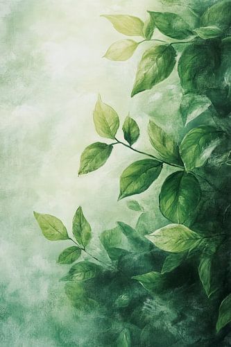 Groene bladeren in zacht licht