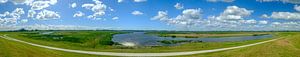 Reevediep waterway near Kampen in the IJsseldelta panorama