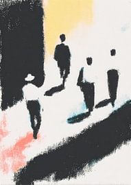 Scène de rue abstraite avec des hommes qui marchent sur Niklas Maximilian