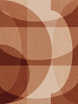 Moderne abstracte geometrische collage in terra en aardetinten nr. 2