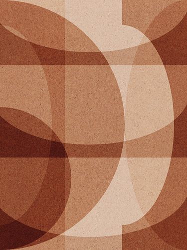 Moderne abstracte geometrische collage in terra en aardetinten nr. 2