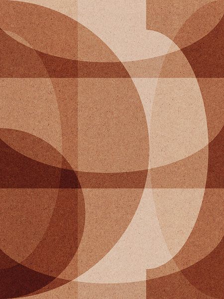 Moderne abstracte geometrische collage in terra en aardetinten nr. 2 van Dina Dankers