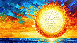 Zonsondergang - Surrealistisch abstract werk
