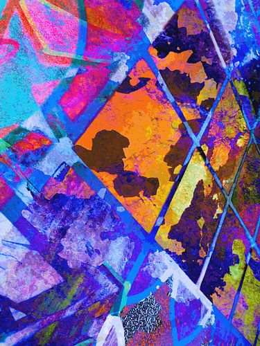 Modern, Abstract Digitaal Kunstwerk - The Imaginary World Outside (Links)