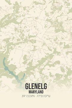 Vintage landkaart van Glenelg (Maryland), USA. van Rezona