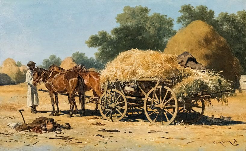 Ungarischer Heuwagen - August von Pettenkofen von Accessible Art