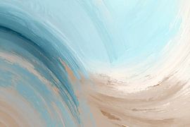 Abstract Blauw Beige Kleurstroom in Beweging van Eva Lee