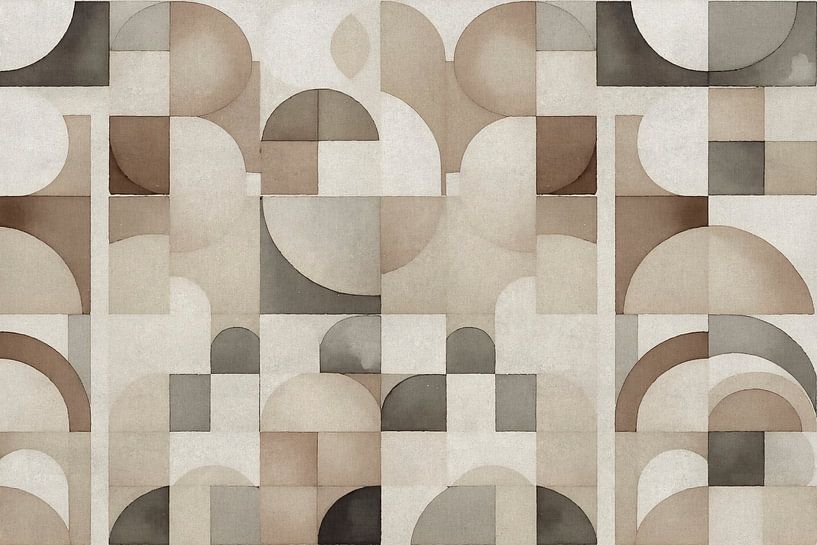 Mid Century Modern abstract contemporary art in earth colours by Mad Dog Art