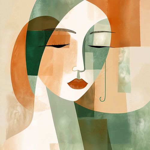 Zachte Complementen: Abstracte Lijntekening van Color Square