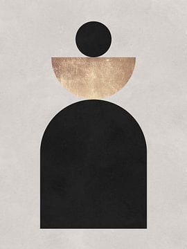 Zwart met gouden geometrie 3 van Vitor Costa